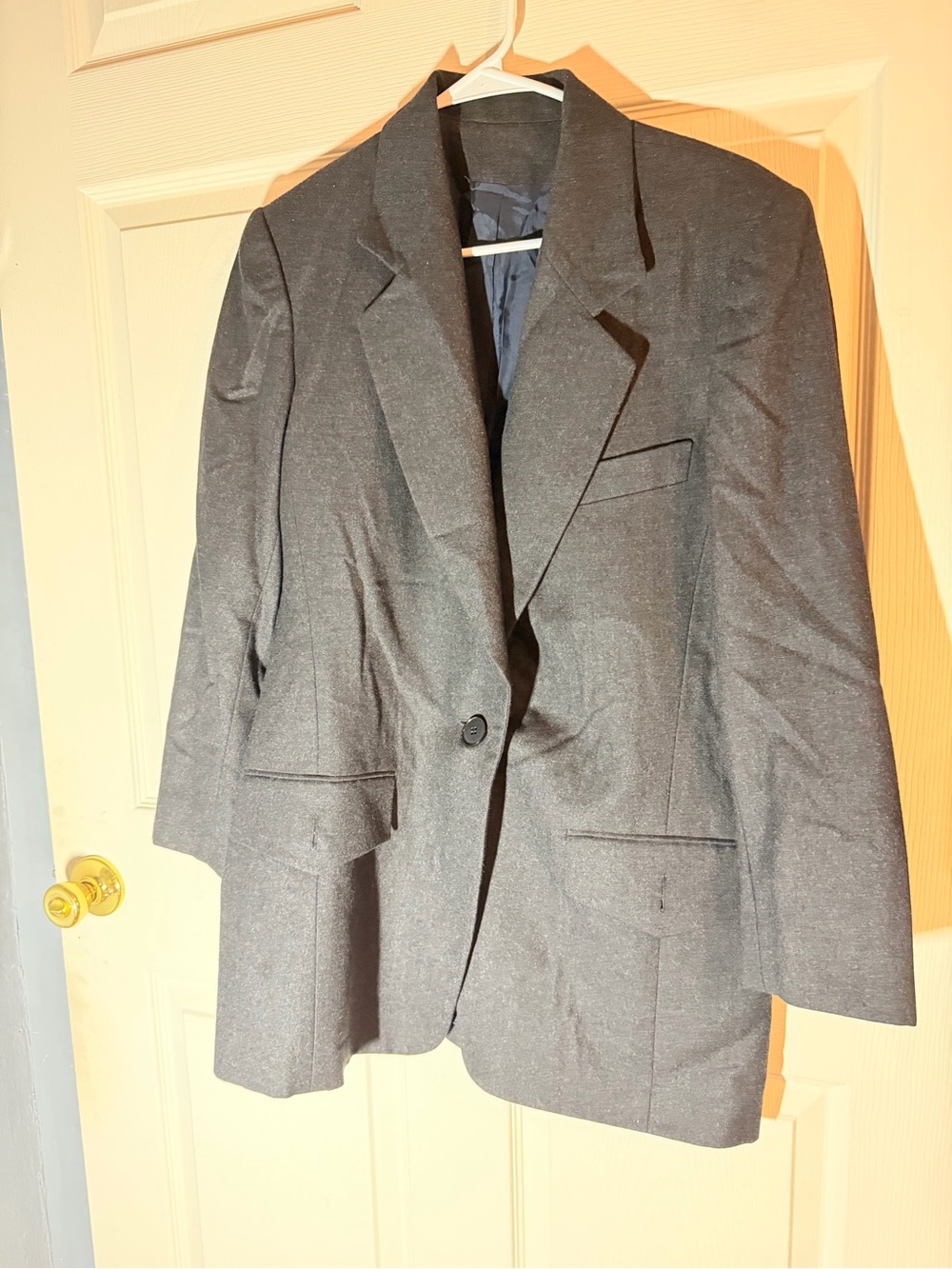 Men's Dark Gray Single-Button Blazer
